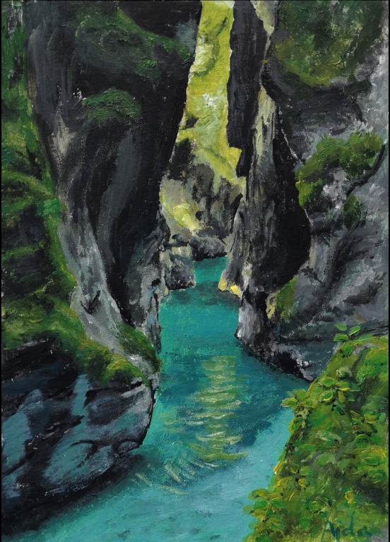 acrylic painitng of sheep on Mangrt saddle